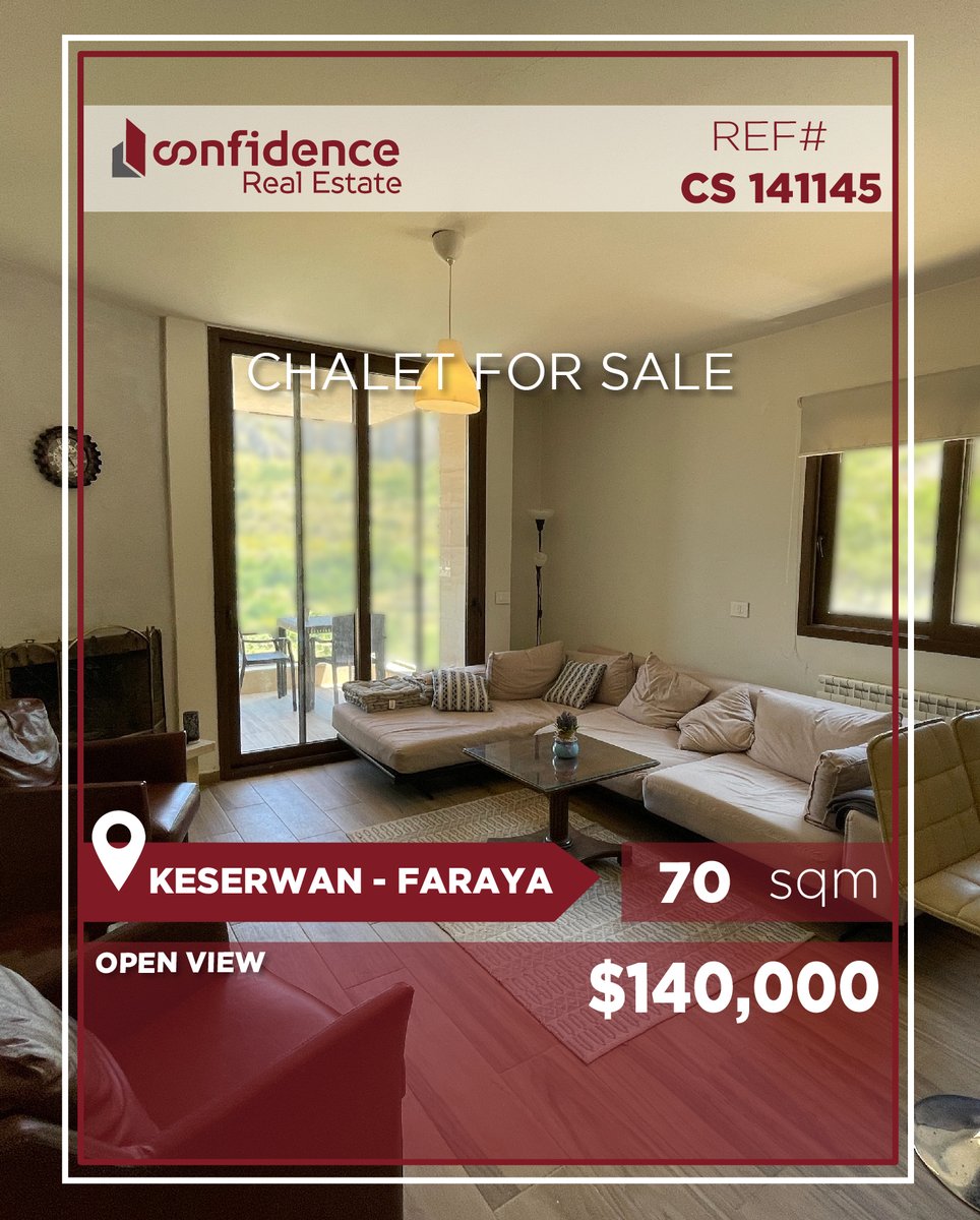 confidence_cre's tweet photo. Price: 140.000$ + 2.5% commission
A charming 70 sqm chalet in a prime Faraya location
For further information, do not hesitate to contact us on
71000850
REF#CS141145
#ChaletForSale #Faraya #FarayaChalet #MountainHome #LebanonRealEstate
#CONFICS
A https://t.co/KNOiOFodVV