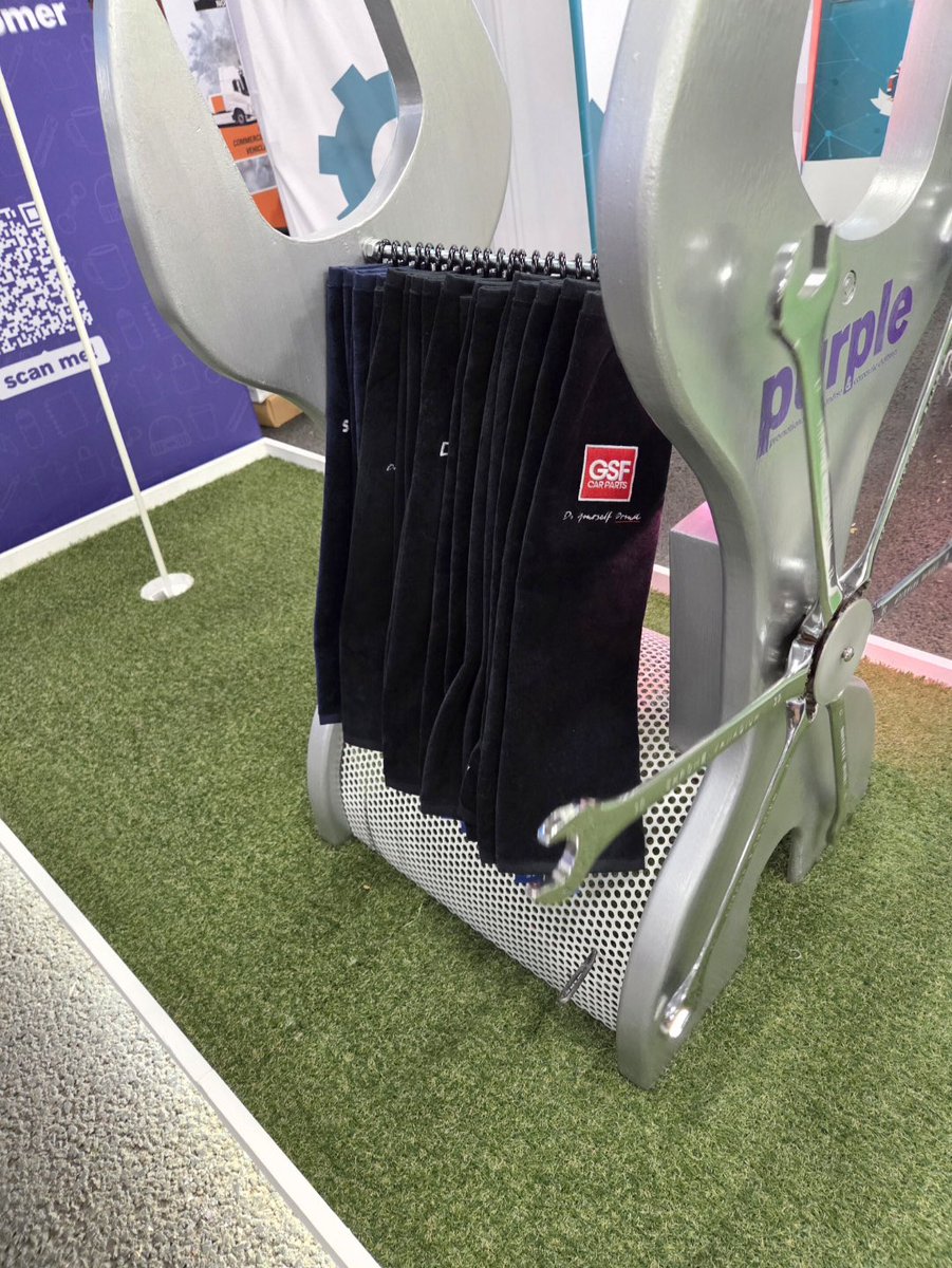 PurpleCompanyUK's tweet photo. Another successful #TechFest for Adam and Rikki, this time at Wembley! 

We had a blast meeting so many people and the Putt for Prizes game was out in full force.⛳️ 

Thank you for having us again @GSFCarParts https://t.co/jY0APGlfwx