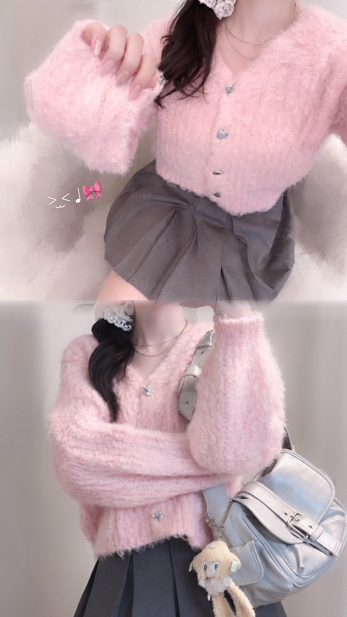 blue_ampm24's tweet photo. ピンク×グレーの色味はやっぱ可愛い🎀

最近載せてるコーデに頻繁に登場するスカートも載せてるよ^ ̳>𖥦< ̳^ https://t.co/yuGHZ7lNpu