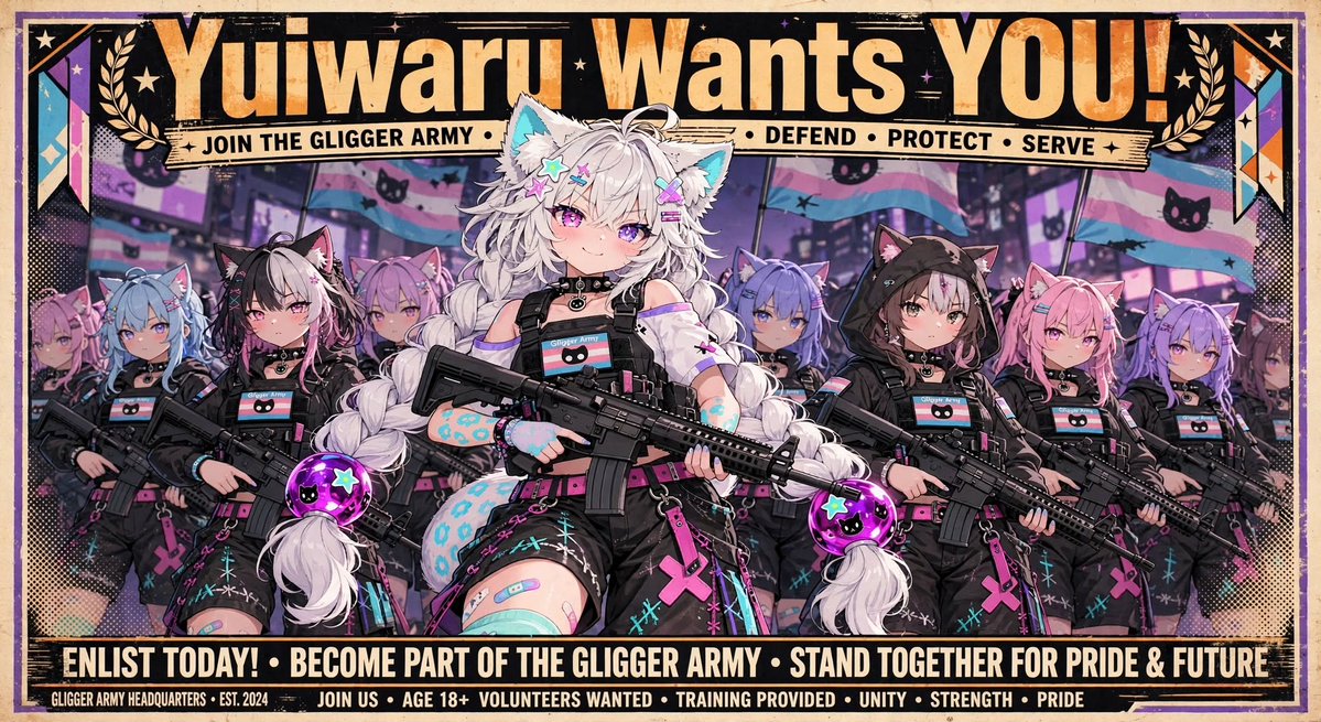 Guildedfeather's tweet photo. The Department Of Offense calls upon all Chuds and Chuddetts to join a special Overt Operations division of the Gligger Army! Under the distracted eye of The Gremlin Queen, Yukiwaru you will be called forth to Serve Powdur and Proper Society. Join now! https://t.co/Qv3OJqUewn