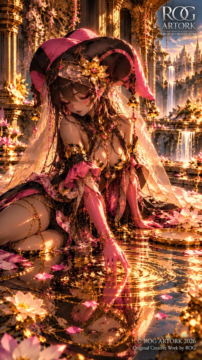 ROGArtStudio_'s tweet photo. Bom dia | Pierrot

Diante o espelho dourado,
ela toca com doce ternura.
Criando pequenas ondas,
e o seu lindo reflexo
revela a beleza do mundo.

Arte original ROG ARTORK.
#AIart #AIイラスト #OC https://t.co/8PskuANwgB