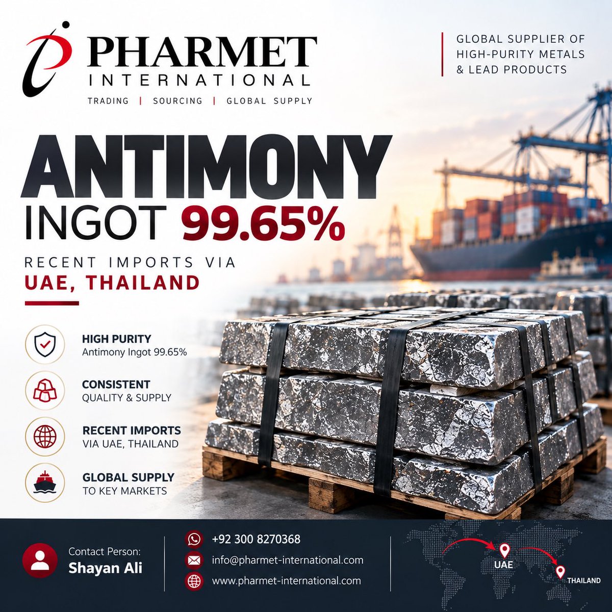 Pharmet_Intl's tweet photo. Antimony ingots 99.65% … https://t.co/Vl6DFfe46h