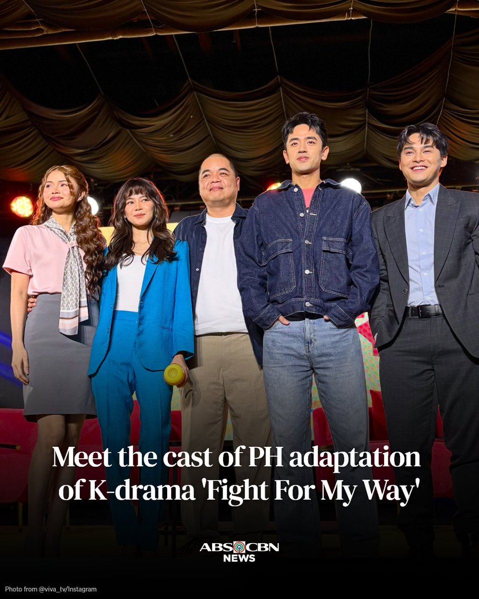 ABSCBNNews's tweet photo. Pagbibidahan nina David Licauco, Ashtine Olvia, McCoy de Leon, at Aubrey Caraan ang Philippine adaptation ng hit K-drama na "Fight For My Way."

Basahin: https://t.co/mR94W65hGp https://t.co/8d1kEcWmbX