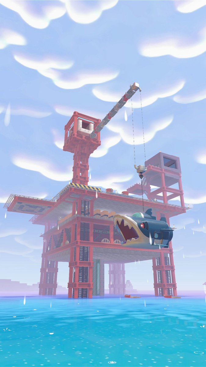 tema_dondokodon's tweet photo. 『ブクブクうみぞこ建築紹介』

14.「海上拠点(オイルリグ)」
「海洋恐怖症なので、海の中に拠点を作りたくない！」
ということで、海上に拠点づくり🛠️

「オイルリグ」っぽい雰囲気で作りました🛢️
サメハダー潜水艇の使い道、我ながらよく考えたなぁと思いました🙃

#ぽこポケ
#ぽこあポケモン https://t.co/l119x8EnuD