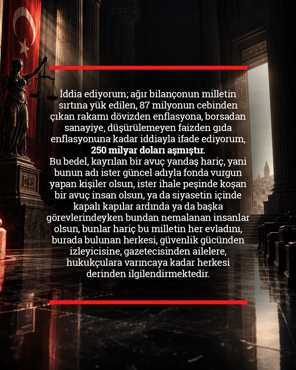 ekrem_imamoglu's tweet photo. “Bu yaşanan sarsıntılar, bu yaşanan abluka, bu yaşanan skandallar insan haklarına tümüyle aykırıdır. 

Türkiye'yi altüst etmenin yanı sıra, sadece ülkeyi altüst etmek değil, aynı zamanda ekonomik, sosyolojik, psikolojik bedelleri bu millet çok ağır olmuştur.”

📍 Silivri / Casusluk Davası