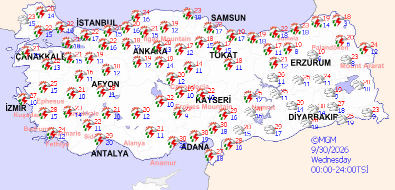 CivilMovement's tweet photo. Türkiye’s Meteorological Service forecasts locally strong and, in some areas, very heavy thunderstorms across the eastern Marmara, western Black Sea, Rize–Artvin and parts of northern/central Türkiye. 
#Türkiye #EarlyWarning #FloodRisk #DisasterPreparedness https://t.co/k1R2ZENXgS