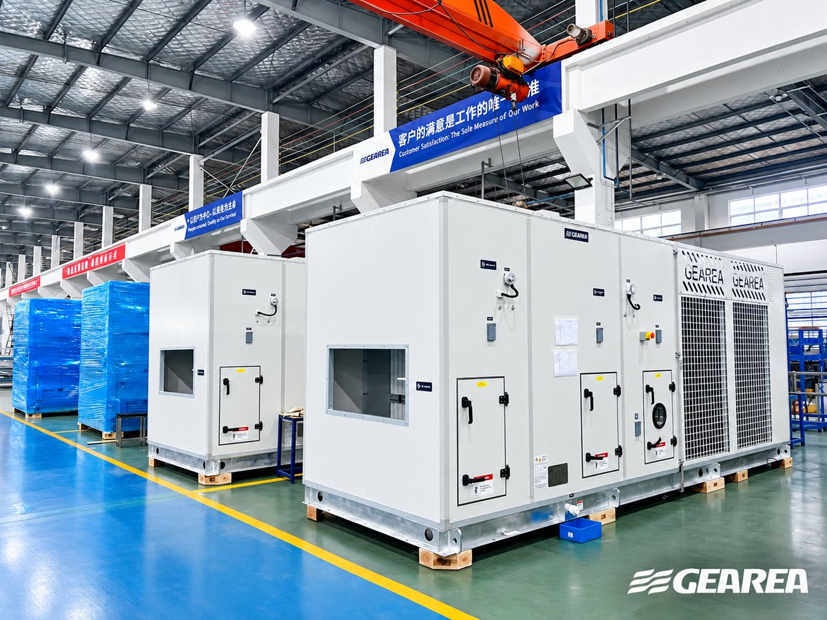 Gearea_Climate's tweet photo. Equipment for Gearea’s high-end plant factory project is completing final commissioning, inspection and packing to ensure stable and reliable operation before delivery.
More overseas projects are moving into shipment.
#Gearea #PlantFactory #HVAC #ClimateControl #QualityInspection https://t.co/b25ZMRN9a0