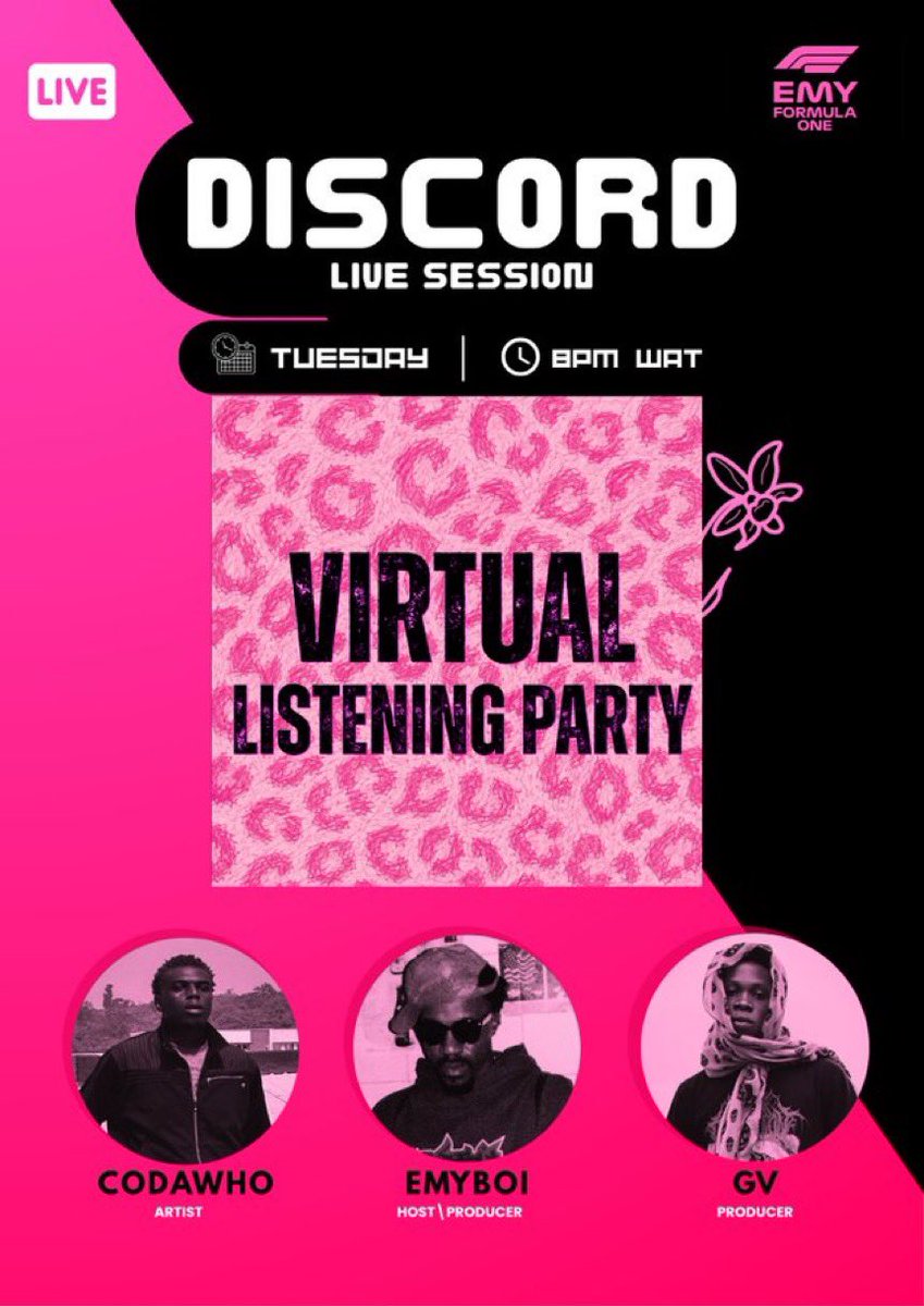 onerealgv's tweet photo. Pink! with @_codawho drops this midnight.
Join us live today at 8PM WAT, let’s listen to the project together on EMY formula one 🙏🏽🩷
https://t.co/J1xAgYgXsY https://t.co/i86cKtebVU