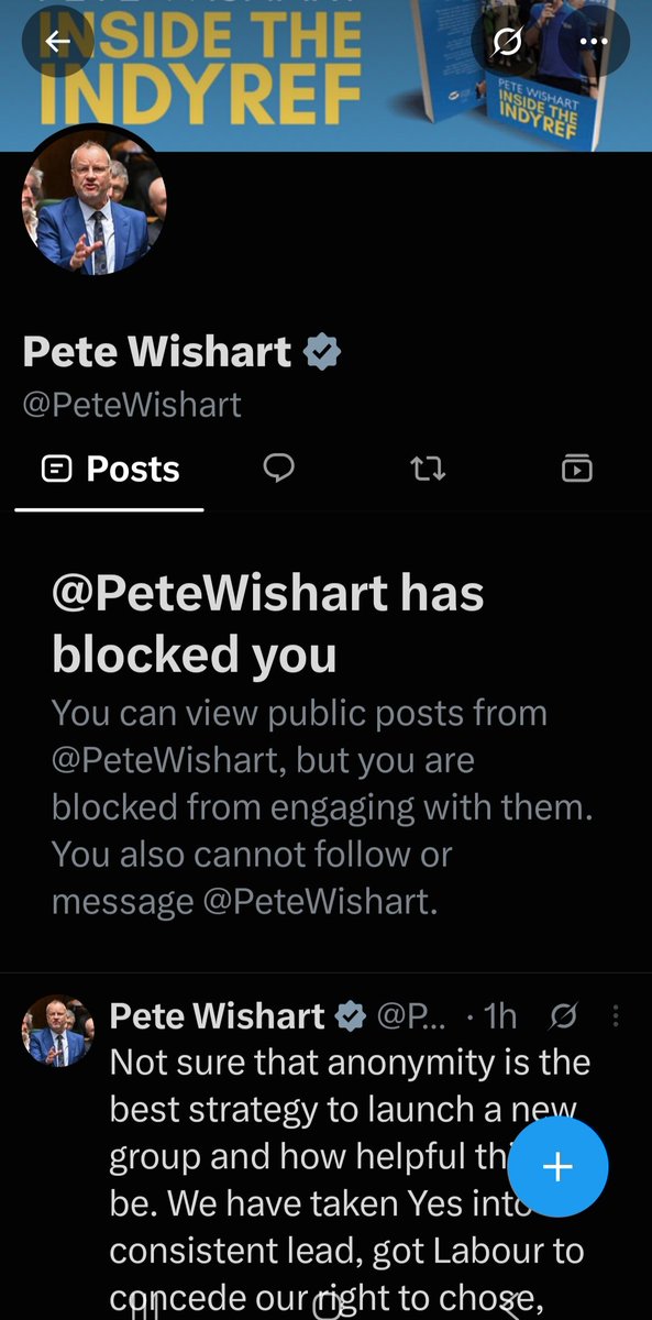 AngusBMacNeil's tweet photo. Ach me ol mate Pete has blocked me.😢
I'd guess Defacto Ref truths hit home across SNP.

Pete was once against, then for Defacto &amp; told me "U were right"👍
But now? Against?🤔

He once wished for a debate on it.
Maybe @PeteWishart &amp; I can debate Defacto on zoom for indy folk?🏴󠁧󠁢󠁳󠁣󠁴󠁿👍 https://t.co/ElgtmUrTr8