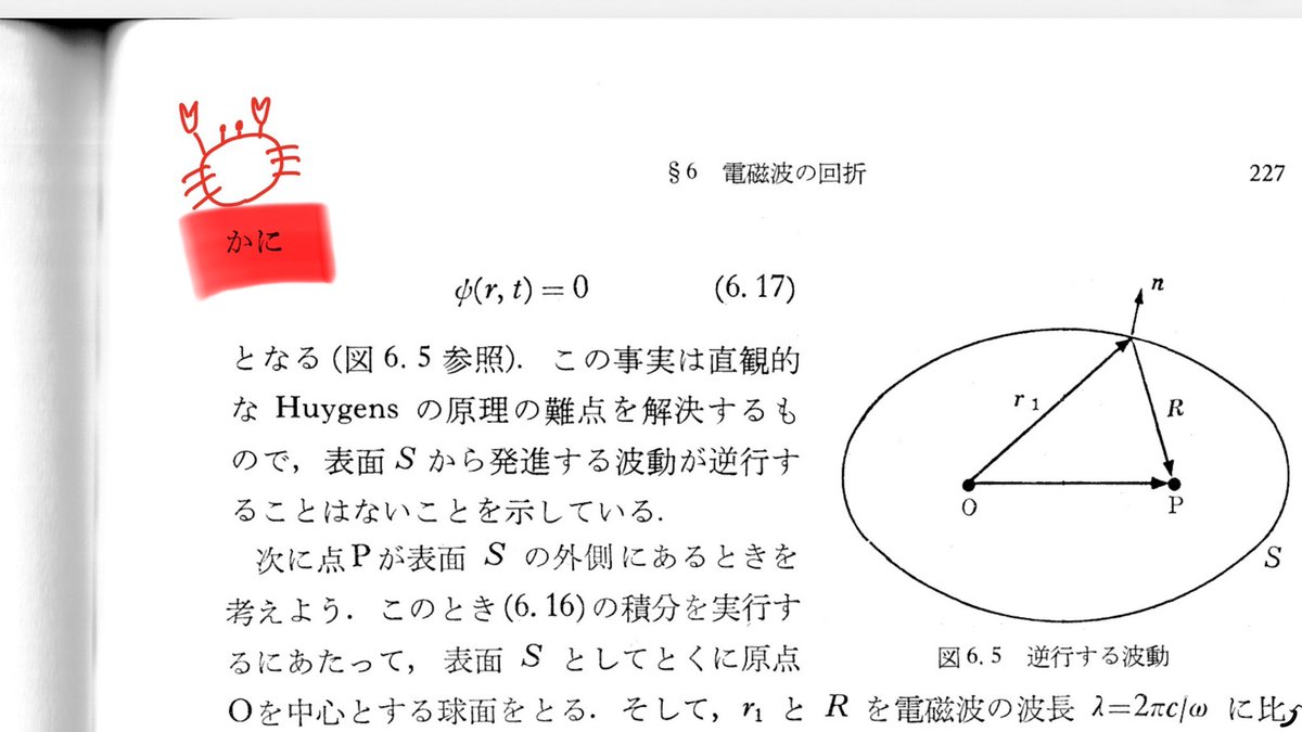 yent_sci's tweet photo. すなかわ理論電磁気学にカニ🦀いた https://t.co/bleWFJalAG