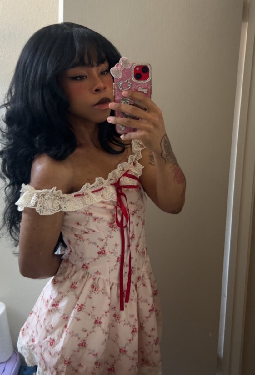 Femboybearcubb's tweet photo. Coquette style genuinely is MADE for me. 
Imagine me
Pretty femboy wife
Can’t cook
Burning the house down 
But at least I got that shit on though

#femboy #coquette https://t.co/WKYoNfn3ZP