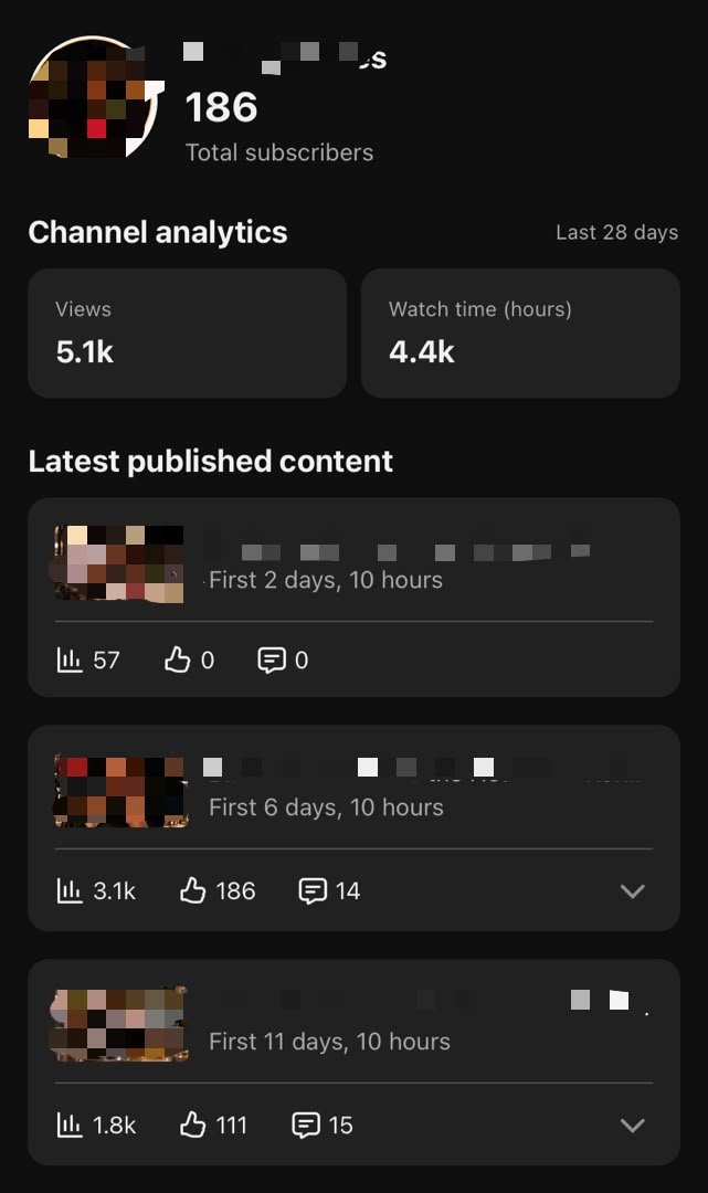 Ofordilechiemel's tweet photo. 1 week result in a NEW channel
3 uploads in a week 
Watchtime achieved ✍️
Subscribers not looking promising 
I got to stay locked 🔒 in 

FINALLY I'M DONE WITH EXAMS 😮‍💨😤 https://t.co/QbBQgTOFag