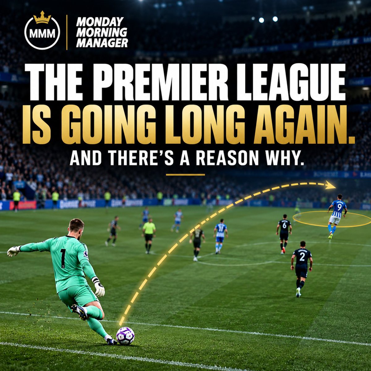 monday_manager's tweet photo. ⚽ The Premier League is going long again.

But this isn’t hoofball.
🎯 Beat the press
⚔️ Win the duel
🔥 Attack the second ball
➡️ Exploit the space

Teams learned to build. Teams learned to press. Now they’re adapting again.
A new direct era? 👀

#PremierLeague #FootballTactics https://t.co/bpk3KSFkz4