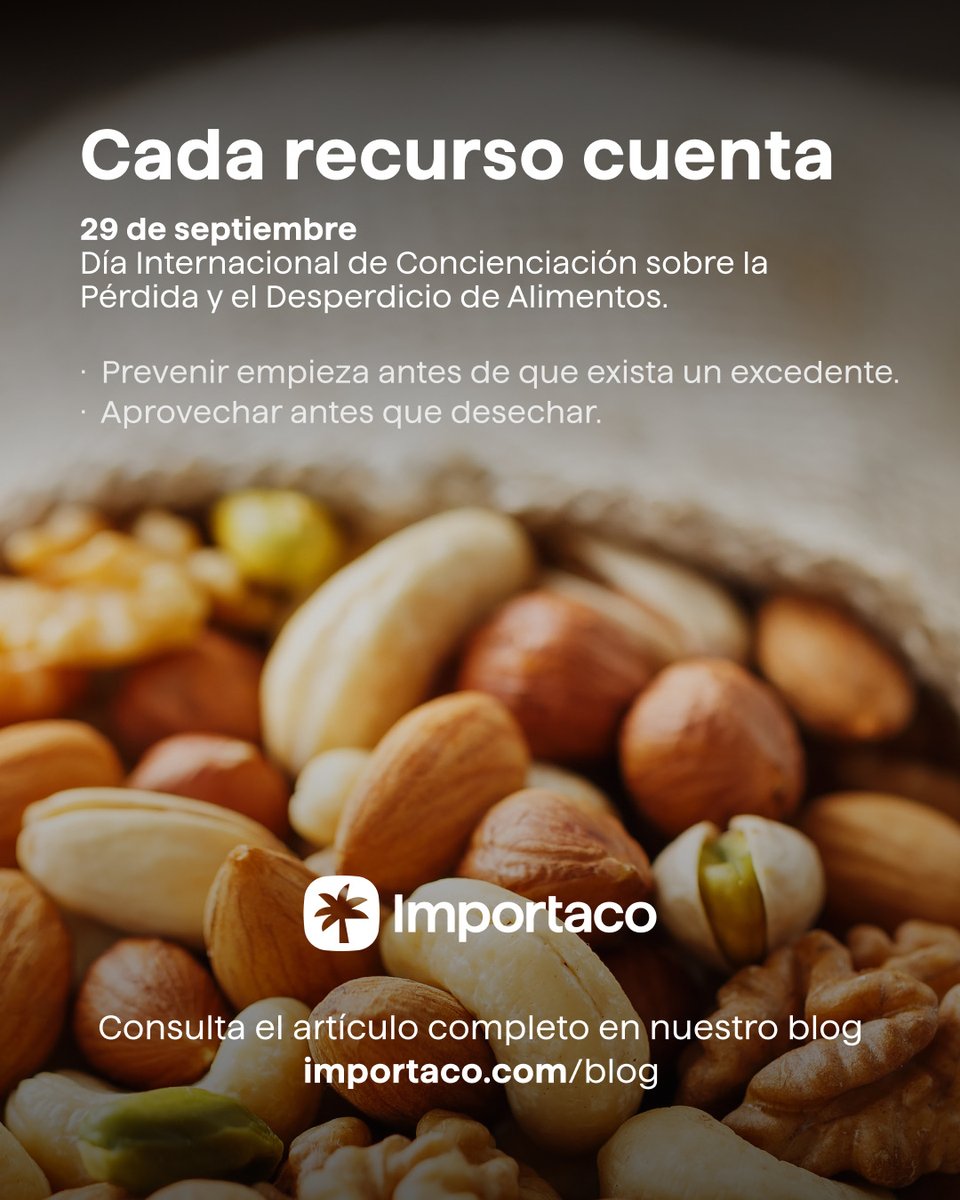 importaco's tweet photo. 🌱 En el Día Internacional de Concienciación sobre la Pérdida y el Desperdicio de Alimentos, ponemos en valor el aprovechamiento de los recursos. En #Importaco priorizamos la redistribución de excedentes para consumo humano. ♻️

🔗https://t.co/KPurIYtsv9 https://t.co/bctMXmaZjW