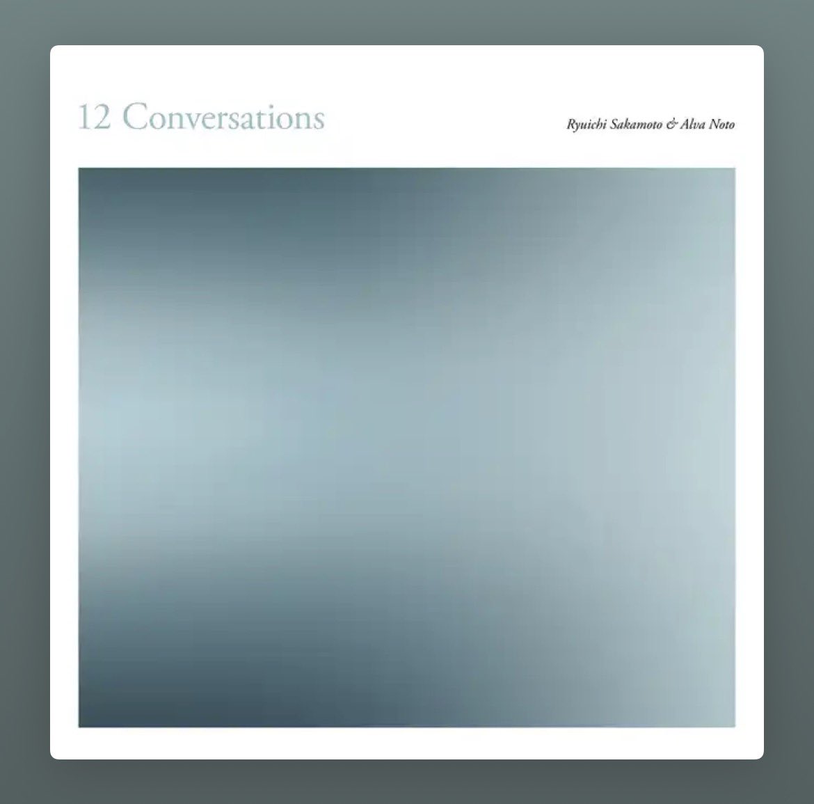 Five_case's tweet photo. 今日のSpotify^ ^
坂本龍一とアルヴァ・ノトが2022年に録音した未発表音源をまとめたコラボ作 全曲公開
#坂本龍一
#AlvaNoto https://t.co/PMcTKMqmOs