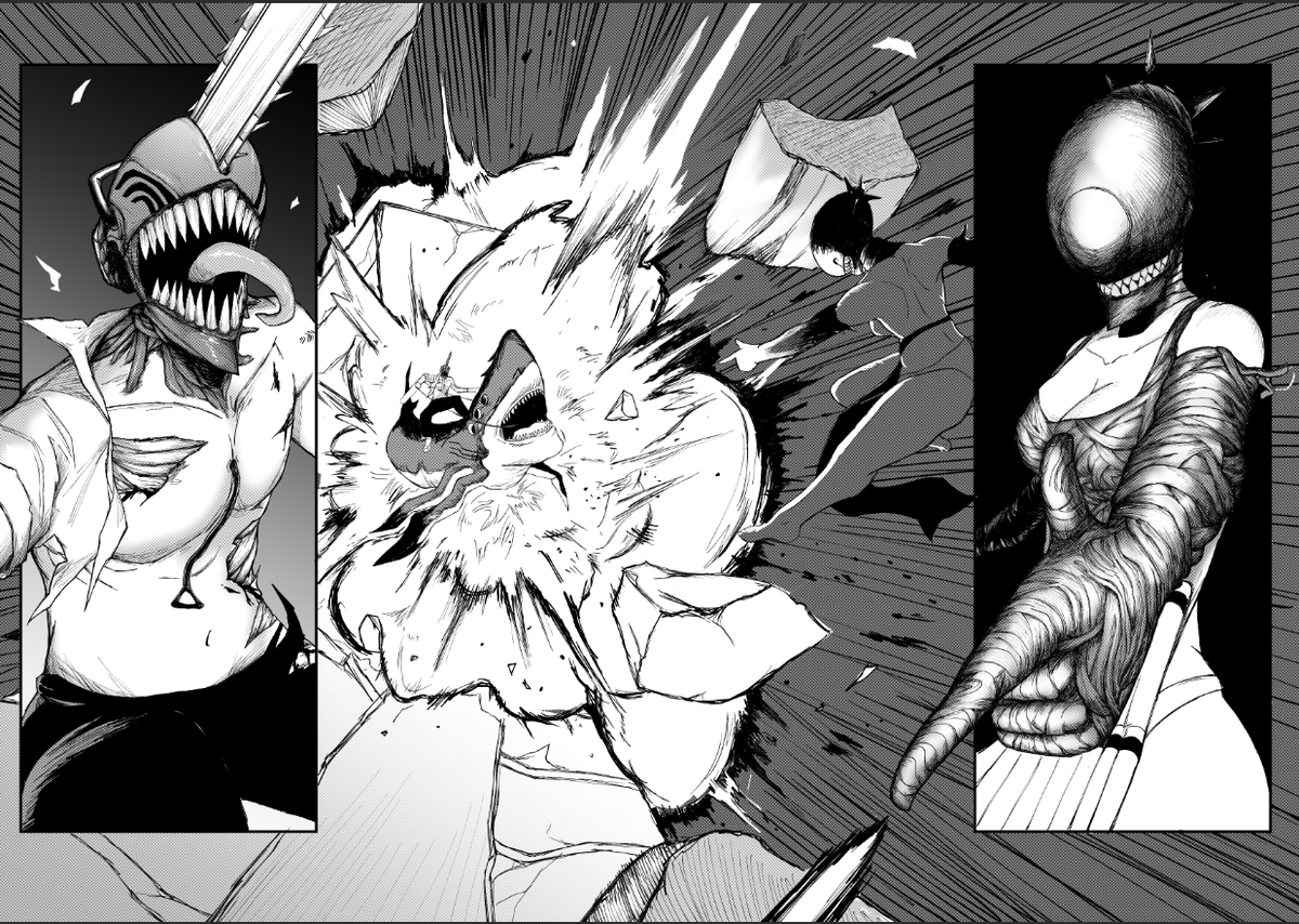 noth3shhh's tweet photo. Reze v Denji https://t.co/UPBqQ9cZaa