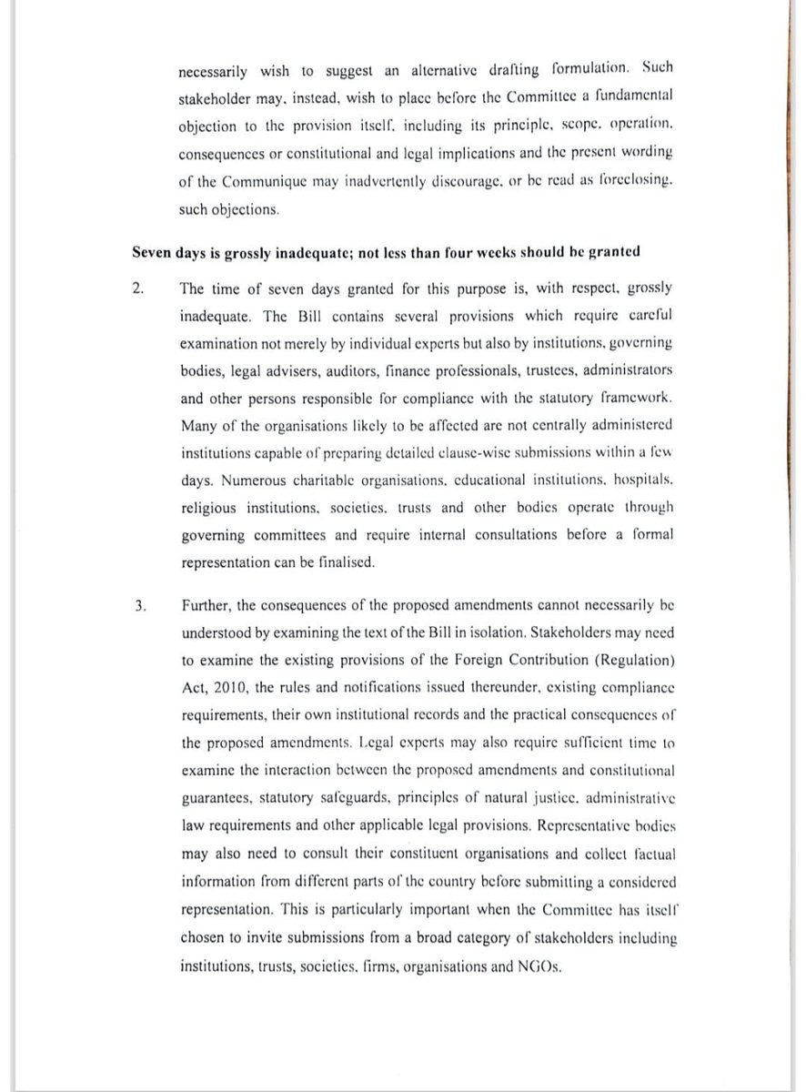 AHindinews's tweet photo. DMK सांसद और JPC, FCRA के सदस्य P. विल्सन ने JPC, FCRA संशोधन बिल 2026 के चेयरमैन संजय जायसवाल को एक पत्र लिखा है। यह पत्र 'विदेशी योगदान (विनियमन) संशोधन बिल, 2026' पर सु���ाव मांगने वाली प्रेस विज्ञप्ति के संबंध में है। इसमें उन्होंने मांग की है कि सुझावों के साथ-साथ आपत्तियां भी स्पष्ट रूप से मांगी जाएं, समय सीमा बढ़ाकर कम से कम चार सप्ताह की जाए और इस प्रक्रिया का व���यापक प्रचार-प्रसार किया जाए।