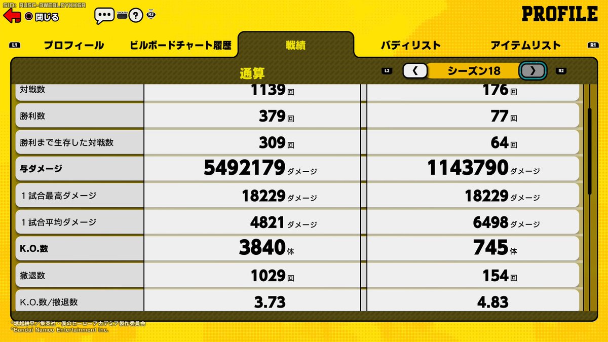 Sha_me4's tweet photo. 今シーズンはこれが限界だった。前シーズンと比べると下がったけど最高ダメ更新出来たしヨシ https://t.co/285c6WtGjE
