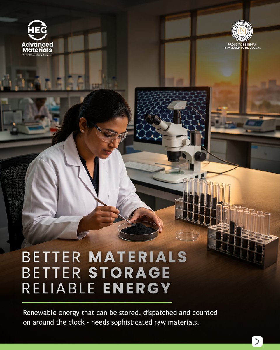HEGAMofficial's tweet photo. Why build advanced materials? Because making green energy truly dependable is, at its core, a materials challenge. Better anodes, storage and carbon are what let clean power be counted on - the foundation of a real energy transition.

#EnergyTransition #ProgressIsMaterial https://t.co/J2xhNJpWkw