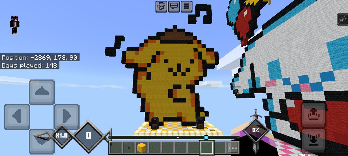 Purpanrae's tweet photo. Welcome to another day, another old build. (Part 1)

I built Sanrio Characters for someone's birthday🎂🎉🎊... :D

#minecraftㅤ https://t.co/ToqCwV5dAU