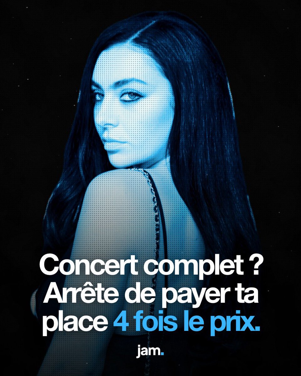 jamapp_fr's tweet photo. Arrêtez de payer vos places 4 FOIS le prix en revente ! 

Concert complet ? Des places reviennent au prix normal sur la billetterie officielle.

Le hic : elles repartent en quelques minutes. Jam Concert vous prévient dès qu'elles reviennent dans la seconde 🫰🏼

Disponible sur iPhone et Android