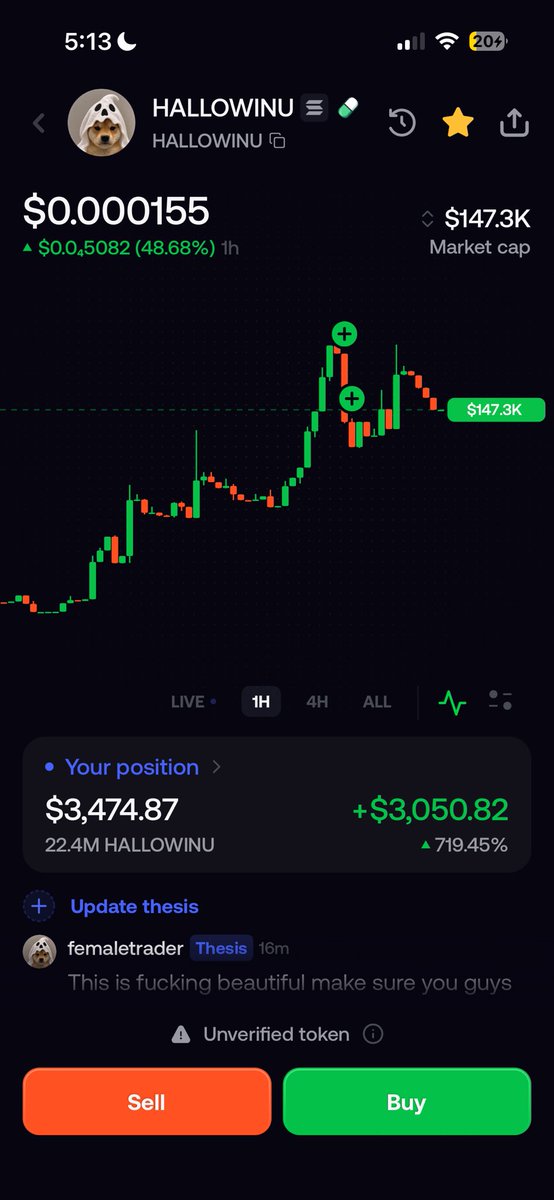 ezyytrades's tweet photo. @HallowinuOnSol Insane. https://t.co/6u7mqj0DMH