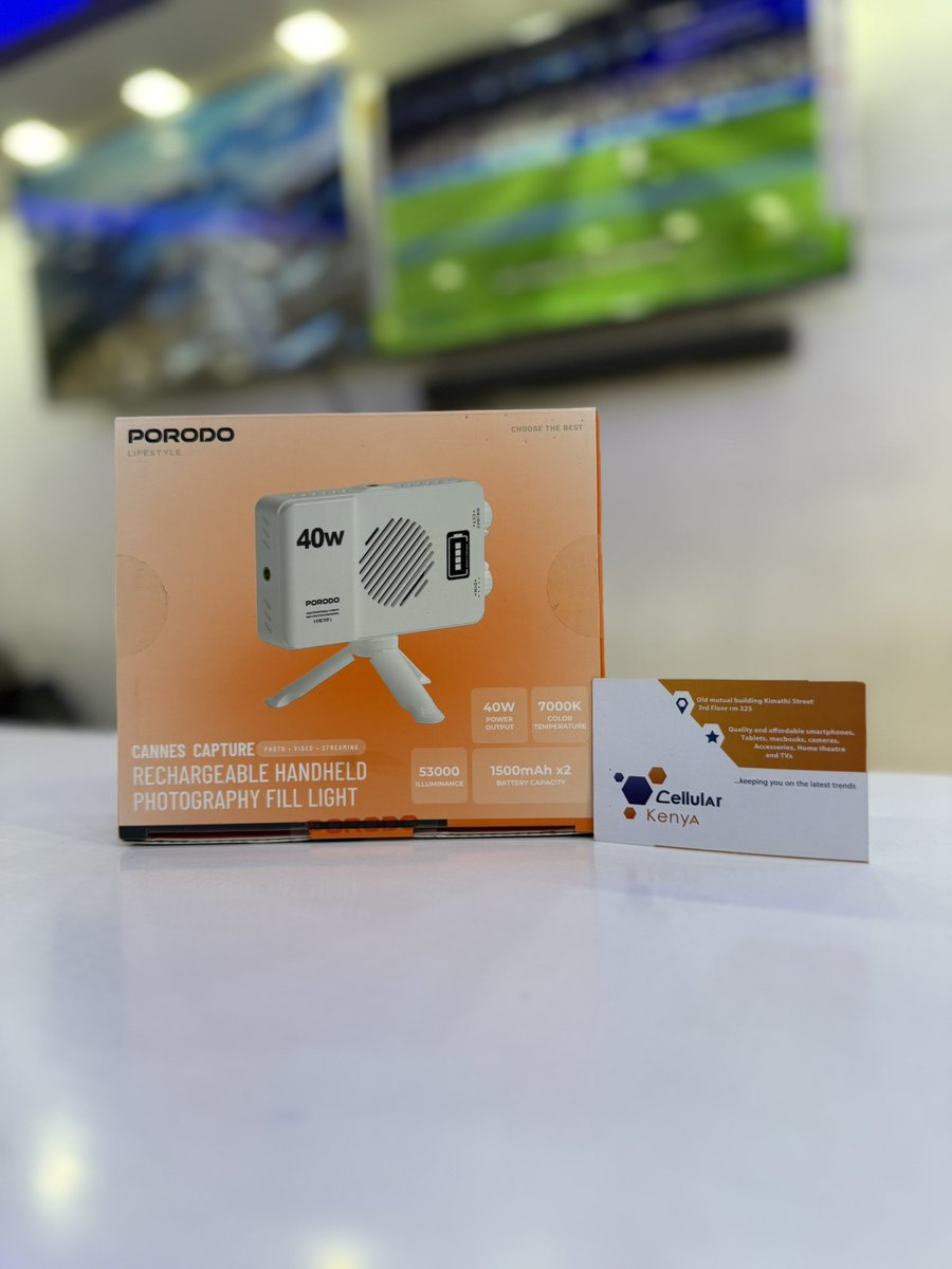 CellularKenya's tweet photo. Porodo Lifestyle Photography Fill Light @ksh6000
0711516475
https://t.co/yggczvBYKM

Key features
Color Accuracy: RA95+
Lighting Angle: 160º
40W Power Output
7000K Color Temperature

National Treasury
Merck
Health Product Regulation
Third Flow Experience
#MwalimuNumberOne https://t.co/qn6OeBEWhH