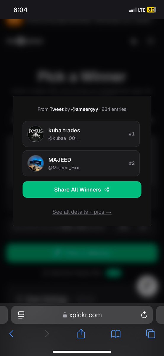 Ameergyy's tweet photo. Congrats xpickr Winners - built by @xpickr - @kubaa_001_ @Majeed_Fxx https://t.co/6xOFeCJHVM #xpickr https://t.co/YmEjtz51BV