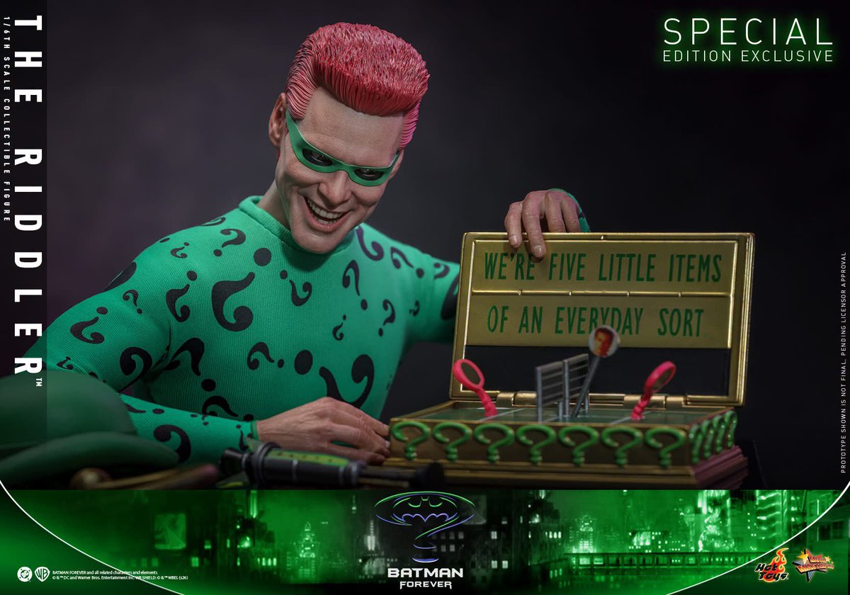 6thscale_KaWu's tweet photo. 【Batman Forever - 1/6th scale The Riddler™ Collectible Figure】
“Riddle me this, riddle me that, who's afraid of the big, black bat?” – The Riddler
New announcement!
Part 1
#TheRiddler #BatmanForever #DC #HotToysCollectibles #SixthScale https://t.co/tUY8CT7nH9