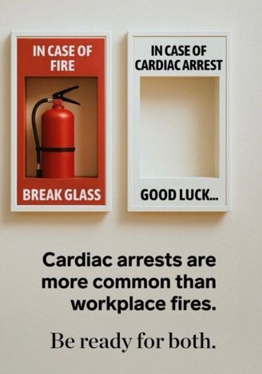 hjartuppropet's tweet photo. 🔥 Brandsläckare är en självklarhet.

❤️ Varför är inte en tillgänglig hjärtstartare det?

Hjärtstopp väntar inte på kontorstid.

Vi behöver fler hjärtstartare som går att nå dygnet runt – 24/7.

Låt oss vara lika förberedda på hjärtstopp som på brand.

#Hjärtuppropet https://t.co/Mw4LOdWGpz