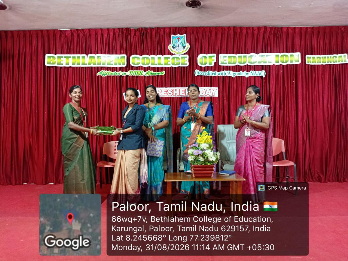 BethlahemB's tweet photo. Bethlahem College of Education celebrated Freshers’ Day on 31st August 2026 with great enthusiasm. https://t.co/GXE0iiy1cc