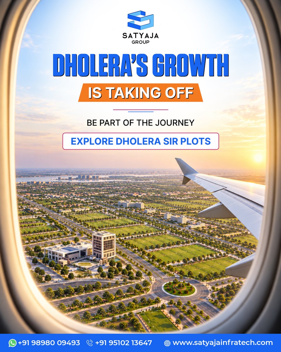 satyaja_group's tweet photo. Some journeys begin the moment you look out the window. 

Dholera's growth is taking off - and there's still time to be part of it.

Invest in Dholera Now: https://t.co/TzS8U41w2G

#DholeraSIR #TakingOff #SatyajaGroup #SmartInvestment #dholeraplots #plotpriceindholera https://t.co/ddm1piWXMD