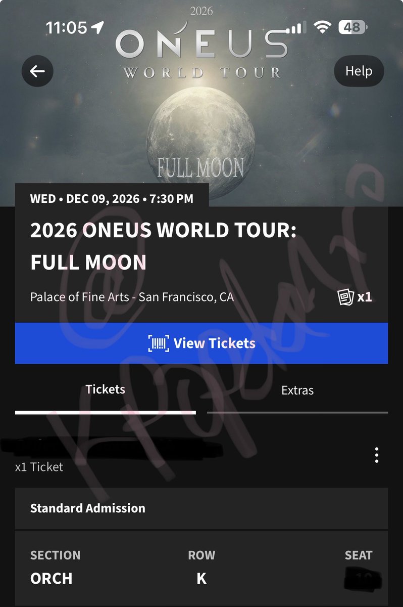 kpopdanyo's tweet photo. WTS 1 ONEUS SF Stop Ticket

RFS: Wanted to see OT5 but am unexpectedly moving sooner than I thought and would rather use funds towards my move.

Want: $92 Face Value

Can FT/ Video Call during ticket transfer &amp; send purchase proof as well.

#wtskpopticket #wtsoneus #oneustour https://t.co/OWrEmu0FHB