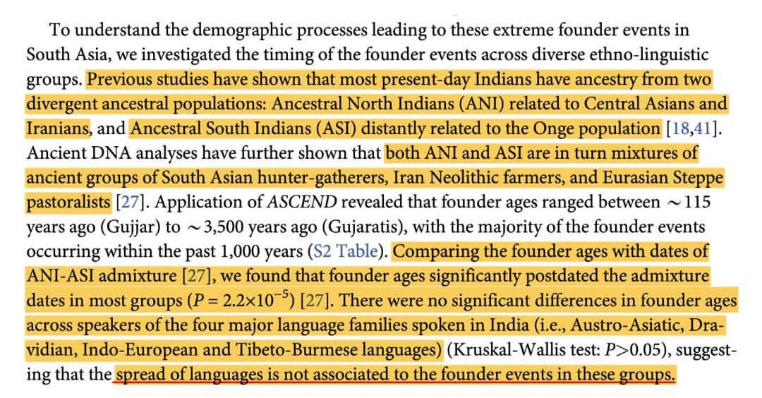 SR1_aryan's tweet photo. @AgentSaffron Brahmins aren't having highest steppe in South Asia. 
You are sharing from 2019 report, lot of new info and questions has been placed after 2019.
The same 2019 paper has said - Steppe Ancestry seen  in ancient samples, 1200-300 BC was female Mediated. https://t.co/27S15X02Qb