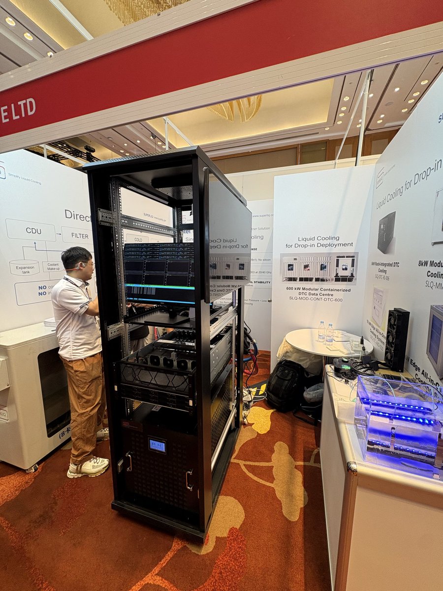 SuperliqSG's tweet photo. We are in and on.  #DCWA26 #OCP.
With our dielectric cold plate solutuons, containerised liquid cooling is simple and safe. https://t.co/oYn2XvlYyC