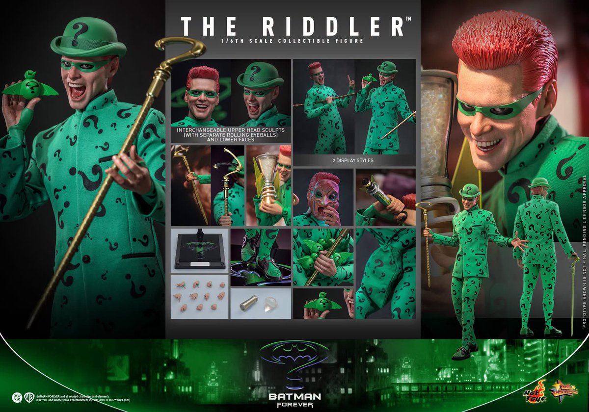 6thscale_KaWu's tweet photo. 【Batman Forever - 1/6th scale The Riddler™ Collectible Figure】
“Riddle me this, riddle me that, who's afraid of the big, black bat?” – The Riddler
New announcement!
Part 5
#TheRiddler #BatmanForever #DC #HotToysCollectibles #SixthScale https://t.co/5BKLxkVvpg