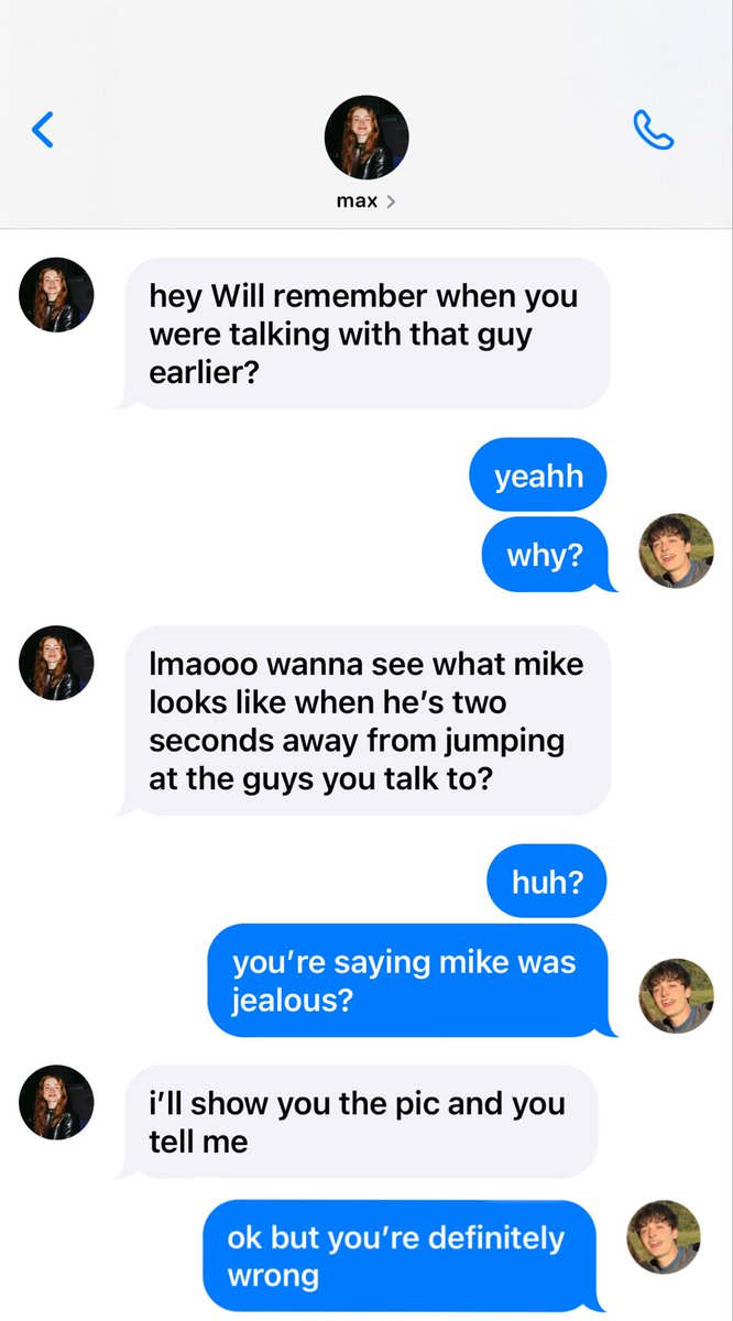favestogaze's tweet photo. pre-relationship college #byler #smau 
Max takes a picture of Mike being jealous and sends it to the group chat for their opinion ✨✨ https://t.co/5ufERIGXw0