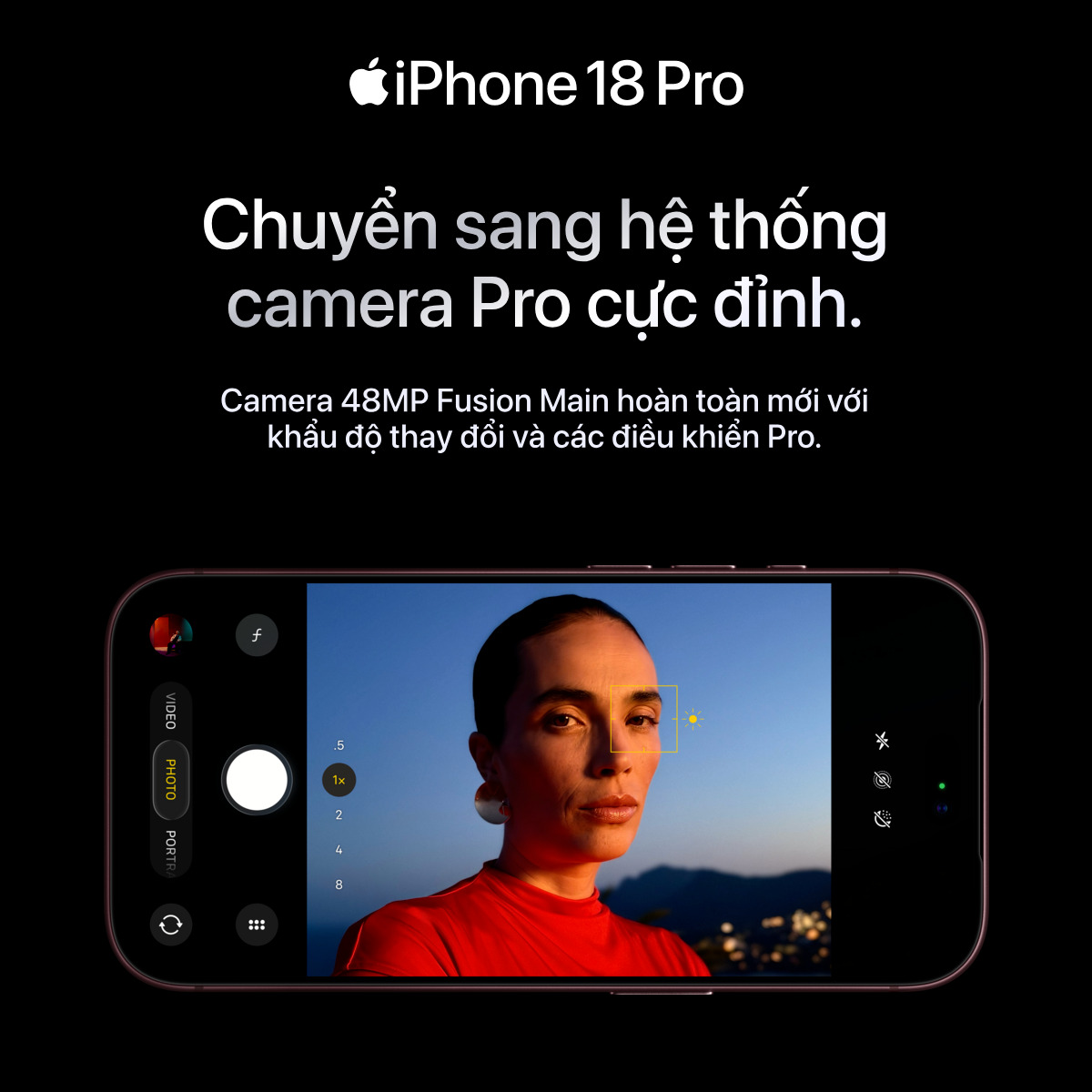 Apple's tweet photo. Khẩu độ thay đổi, lấy nét rõ hơn và hiệu năng quay chụp thiếu sáng ấn tượng trên iPhone 18 Pro.
