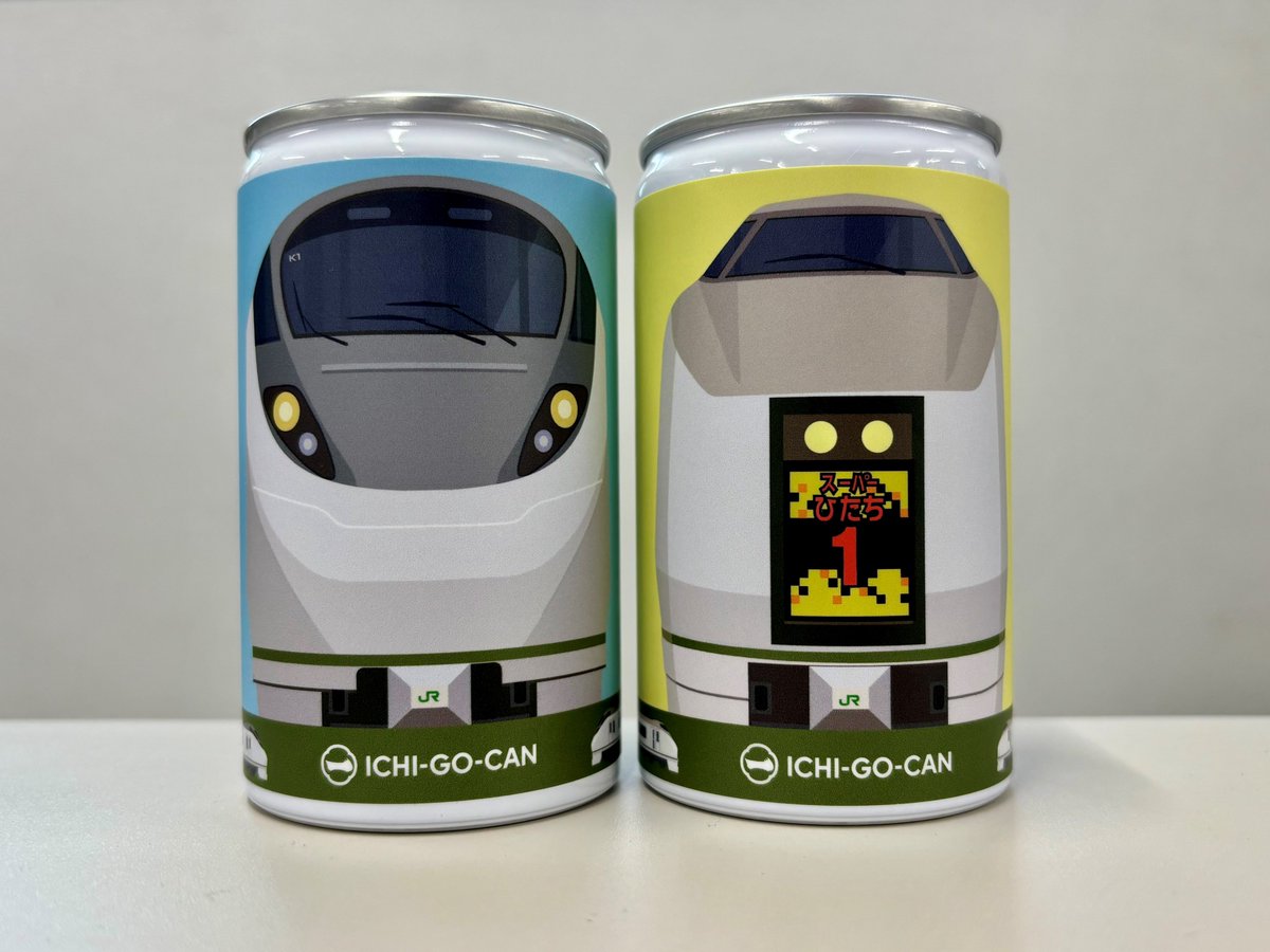 jre_mito_657's tweet photo. ＼常磐線の日本酒を発見🍶／
651系＆E657系が缶になった「ICHI-GO-CAN®」が10月1日より発売🚃✨
中身は水戸の地酒！どっちにするか迷うニャ😺2種類並べるのもいいかも！
#常磐線 #651系 #E657系 #日本酒 #ICHIｰGOｰCAN https://t.co/EBRf4h58zL