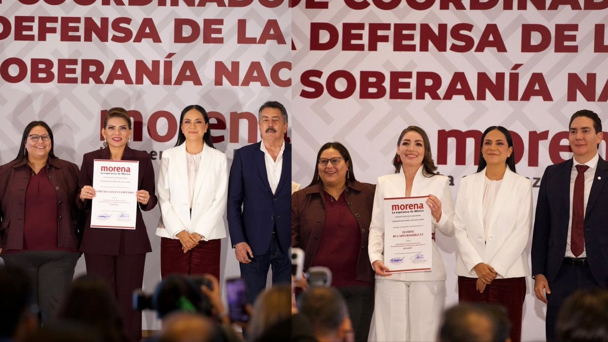 OliviaSalomonV's tweet photo. ¡Enhorabuena a quienes asumen la Coordinación Estatal de la Defensa de la Transformación y la Soberanía Nacional!

✅ San Luis Potosí: @EliCesarC
✅ Tlaxcala: @AnaLiliaRivra
✅ Nuevo León: @claraluzflores
✅ Nayarit: @JasminBugarin
✅ Sonora: @LoreniaValles_
✅ Baja California Sur: @ManuelCotaBCS 
✅ Chihuahua: @CruzPerzCuellar

Una nueva responsabilidad para seguir caminando en territorio, cerca de la gente y fortaleciendo la transformación de México. 🇲🇽

¡Mucho éxito en esta nueva encomienda!