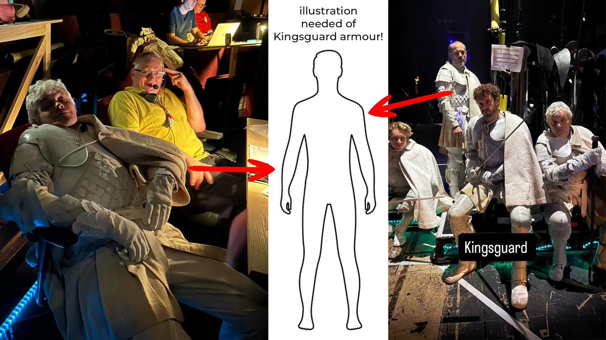 AltShiftX's tweet photo. I'm looking to commission an illustrator!
I need a digital illustration of the white "Kingsguard" costume seen in the below images.
It should be a full-body male figure standing in a neutral position, wearing the costume, including white gloves and a sheathed sword at the belt.
It doesn’t need a face – I’m gonna Photoshop various heads onto it to represent different Kingsguard characters.
It should be a digital illustration in a realistic style, so it will look good when combined with photos.
It should be at least 1080 pixels tall, with a transparent background. Ideally PSD with separate layers.
No AI please.
If you're interested, please DM with your rate, and examples of past work.