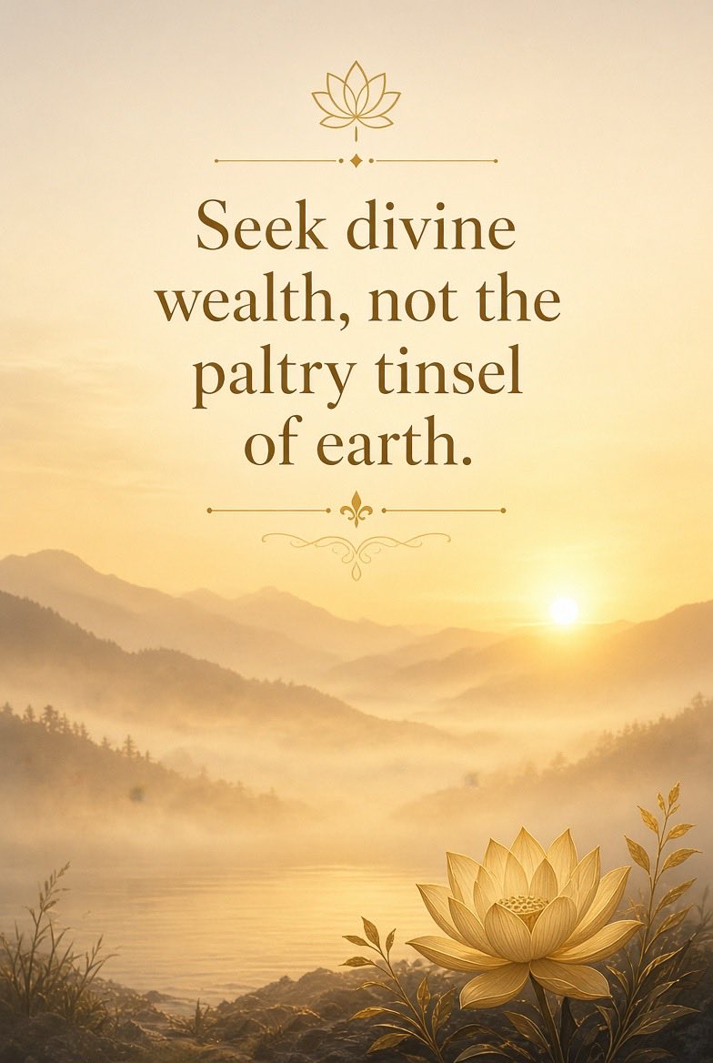 DivineDiscipl's tweet photo. Seek divine wealth, not the paltry tinsel of earth ✨
#Kriya #LahiriMahasaya #Stillness #Presence #Soul #DivineDiscipline #Meditation https://t.co/VMWsurg20D