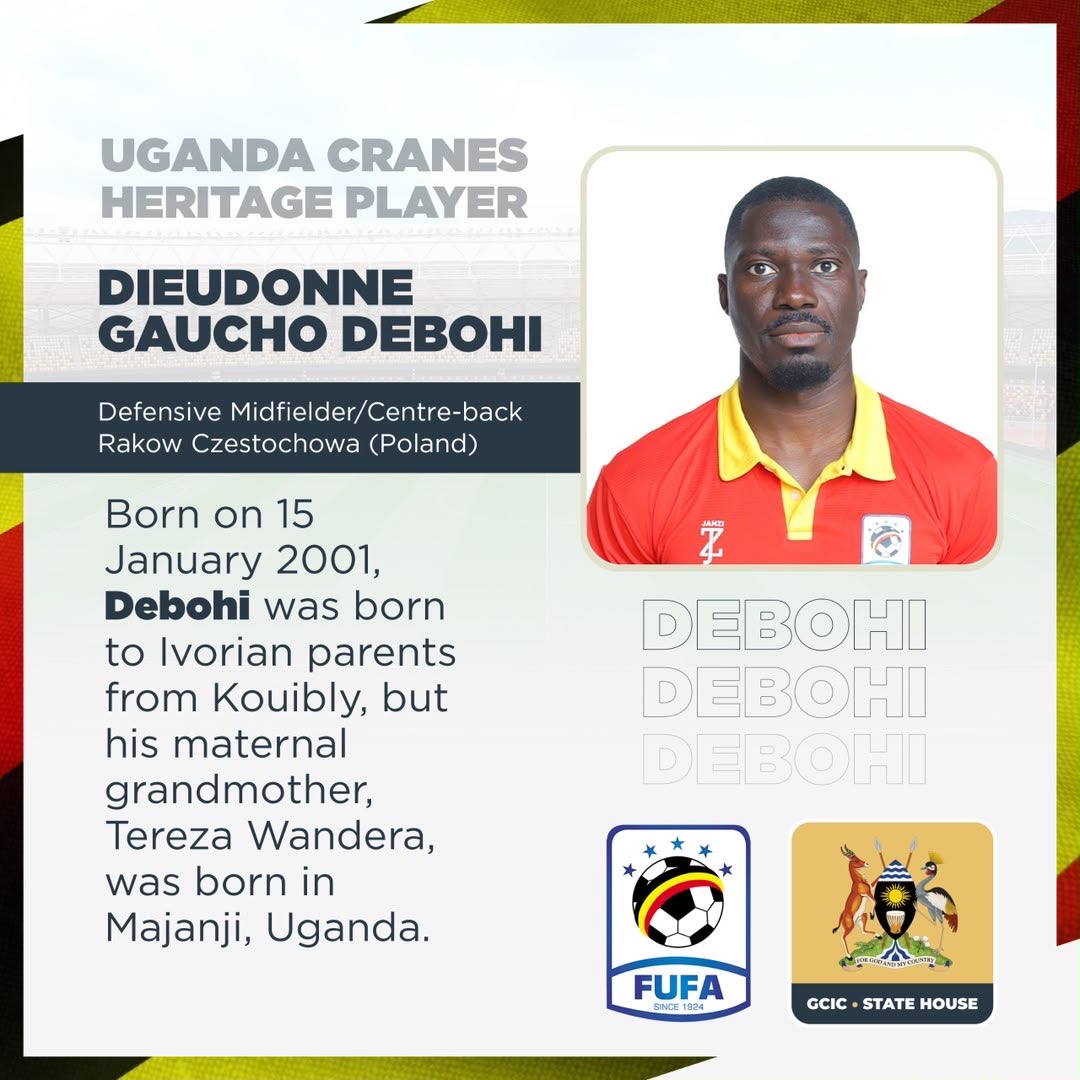 GCICUganda's tweet photo. ๐๐๐ฅ๐๐จ๐ฆ๐, ๐๐ข๐๐ฎ๐๐จ๐ง๐ง๐ ๐๐๐ฎ๐๐ก๐จ ๐๐๐๐จ๐ก๐ข!
The Rakรณw Czฤstochowa defensive midfielder/centre-back brings European experience and Ugandan heritage through his maternal grandmother from Majanji. #UGLBY #OpenGovUg https://t.co/rinuuKKx3a