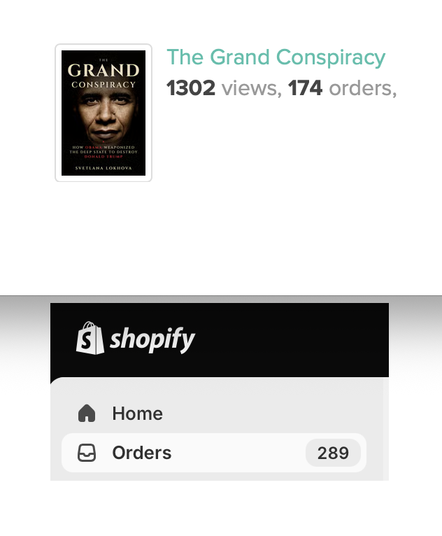 RealSLokhova's tweet photo. WOW in one day you bought 289 physical books and 174 ebooks. https://t.co/FHLWlkWi5e Without a publisher or publicity from the legacy media who don't want the truth about Obama and henchmen to come out. 

I poured my heart and soul into this book. I am deeply grateful for your support!