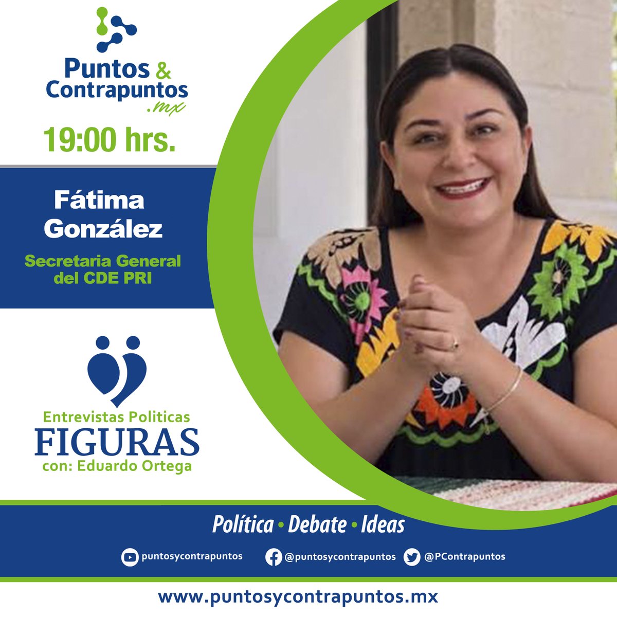 PContrapuntos's tweet photo. Hoy en #Figuras Entrevistas Políticas con @EduardoOrtegaS nos acompaña @drahuizar, Secretaria General del @CDE_PRI_Durango.
Transmisión simultánea a través de #Facebook, #X y #Youtube en punto de las 19:00 horas. https://t.co/DtSLkdWeSu