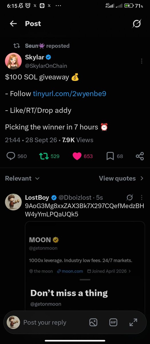 Dboizlost's tweet photo. @thisisseunn Pls, first win 🙏 

9AoG3Mg8xxZAX3Bk7X297CQefMedzBHW4yYmLPQaUQk5 https://t.co/bD1OiBt9k2