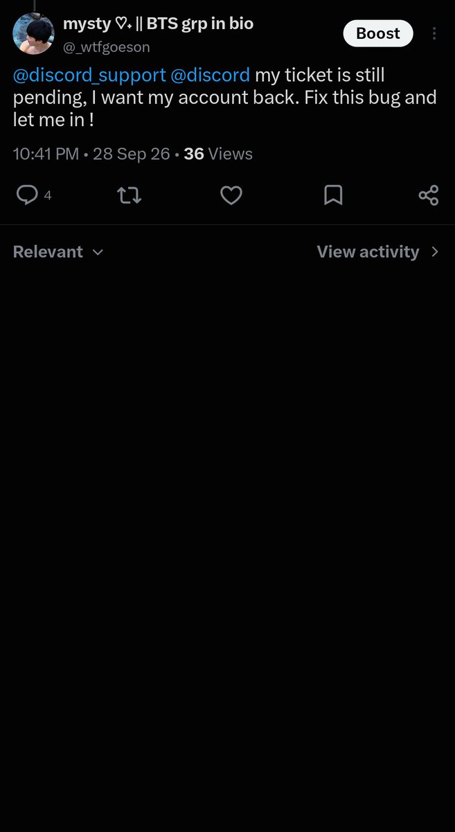 _wtfgoeson's tweet photo. @discord_support @discord @X was it not enough to find a hug in discord and suddenly I found one in x as well?

4 comments yet I see 0 https://t.co/XbxWkc8loP