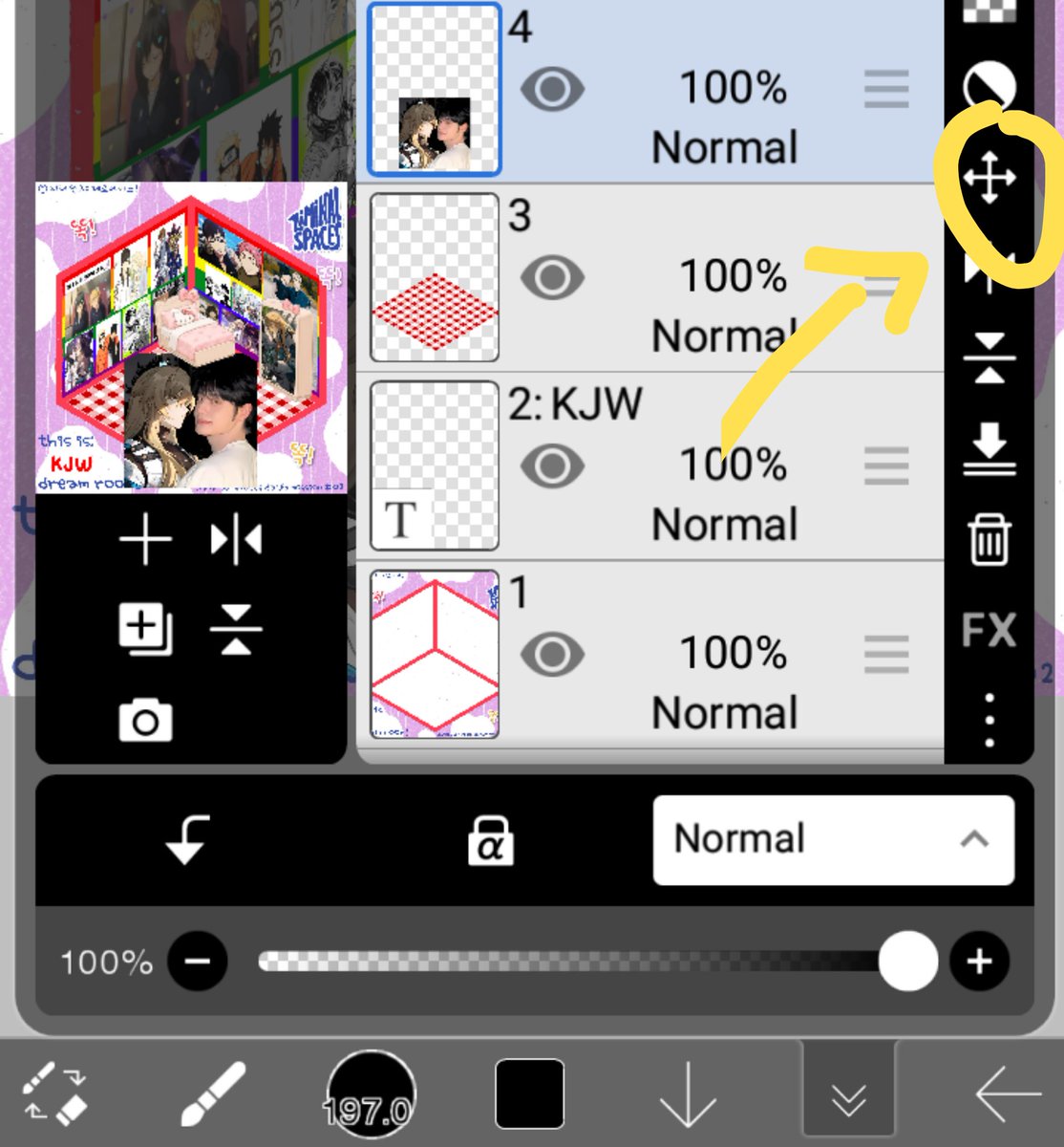 lindwells42KJW's tweet photo. @lindwells14JJH 1001 asal tempel di IbisPaint tapi perspektifnya rapih ala 42KJW:

1. Pas selesai masukin gambar ke Ibis, gw pastikan ukurannya pas (menurut mood gw) biar waktu di ubah perspektifnya gak keliatan aneh.
2. Klik tombol + alias moving object di menu Layer. https://t.co/O9nnUmxr4Y