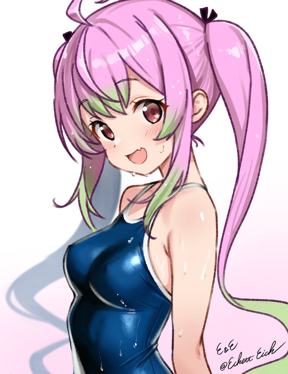 EckertEichEx's tweet photo. スク水の肝は谷間や鼠径部ではなく, 
手を差し込みたくなるガードの硬い横乳部分だと主張しています

昔のワンドロの桃ちゃん. https://t.co/5kfjI94Any