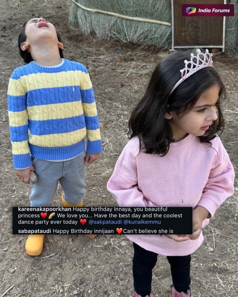 indiaforums's tweet photo. Kareena Kapoor wished her niece Inaaya a happy birthday with a loving note on Instagram. Calling her a “beautiful princess,” Kareena sent her lots of love and wished her the “best day” and the “coolest dance party ever.” 
.
.
.
#KareenaKapoor #KunalKemmu #SohaAliKhan #BollywoodFamily #IndiaForums